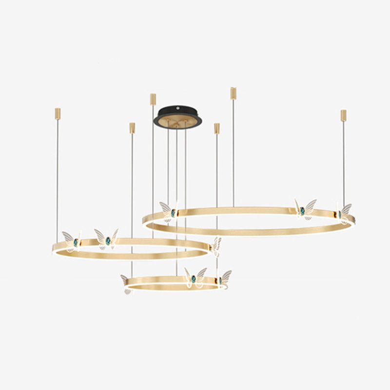 Kit de lámpara de colgante de metal ligero de techo orbicular moderno