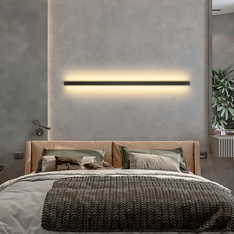 Lineare Form Metallwand Licht moderne ein Lichtwandleuchte in Schwarz