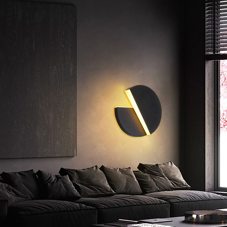 Lampada a parete a LED di ferro nella moderna semplicità acrilica circolare a parete rotabile per gli spazi interni