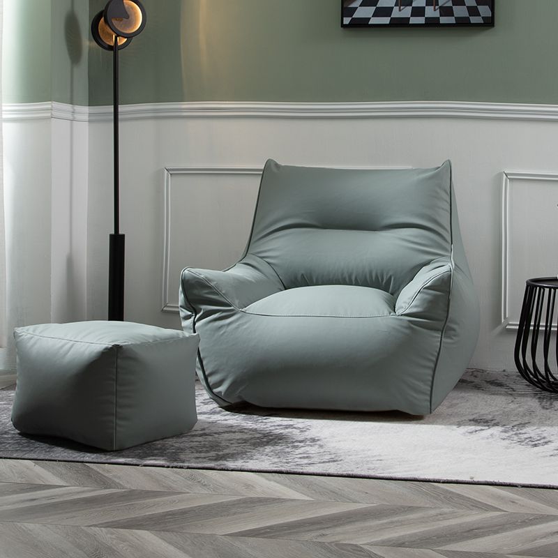 Modern Faux Leather Pillow Top Arm Sofa Sewn Pillow Back Sofa for Apartment