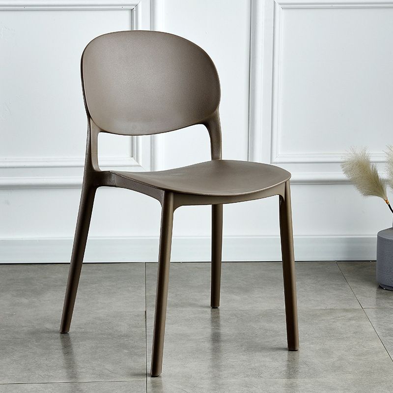Home Kitchen Dining Armless Chair Open Back Side Plastic Chair
