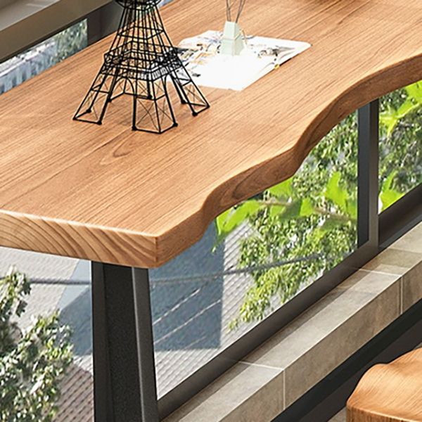 Pine Solid Wood Bar Dining Table Industrial Rectangle Bar Height Table