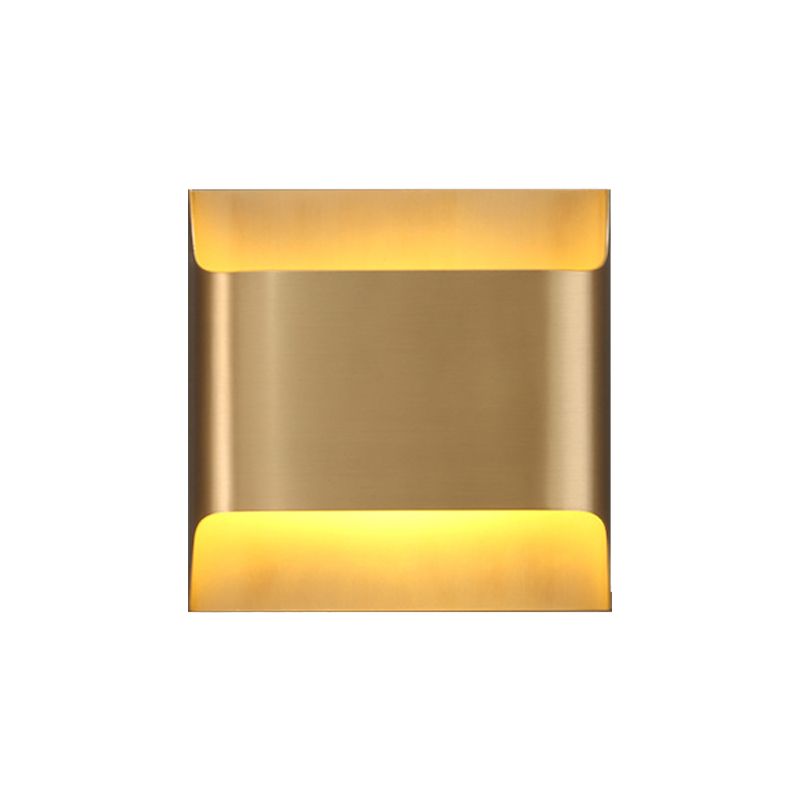 Metal Square Sconce Light Fixture Modern 1 Light LED Gold Wall Lighting Idea for Living Room