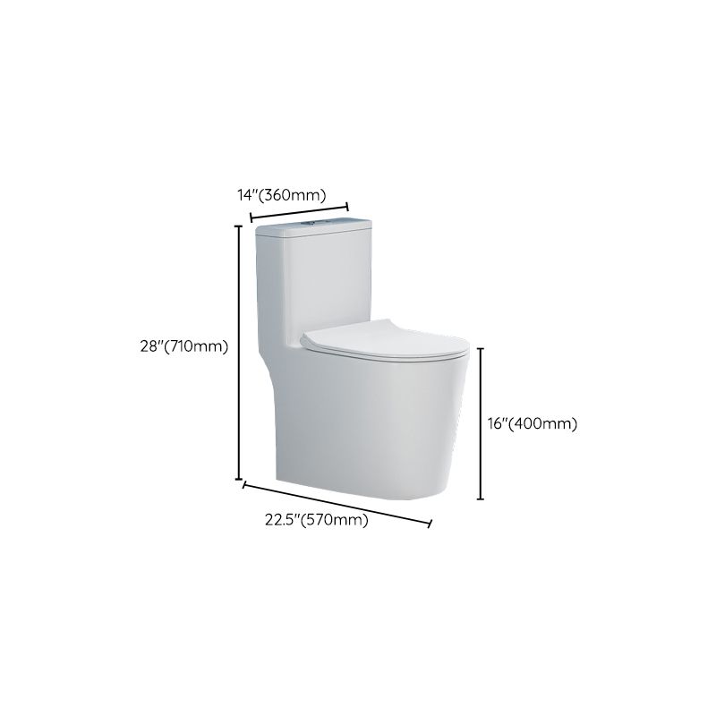 Glossy White Toilet with Glazed Surface Modern All-In-One Toilet Bowl