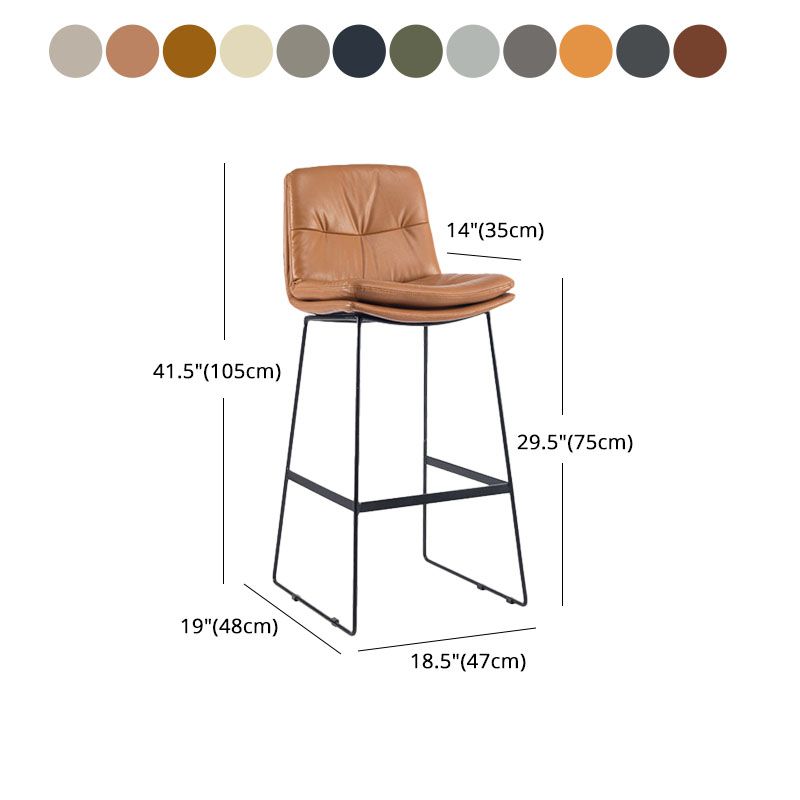 Scandinavian Matte Finish Upholstered Barstool Footrest Coffee Shop Stool