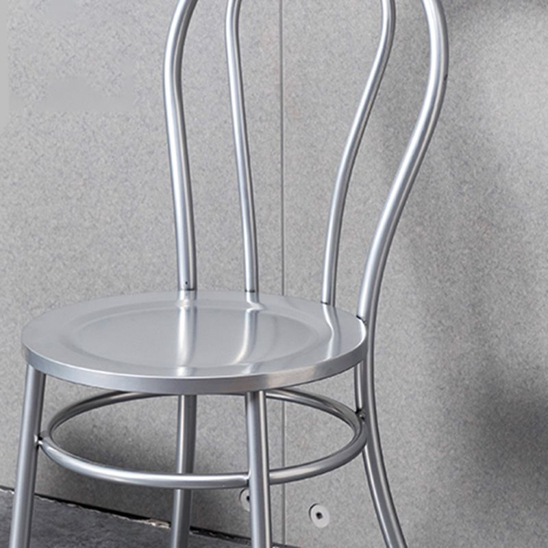 Industrial Windsor Back Armless Chair Metal Dining Room Chairs