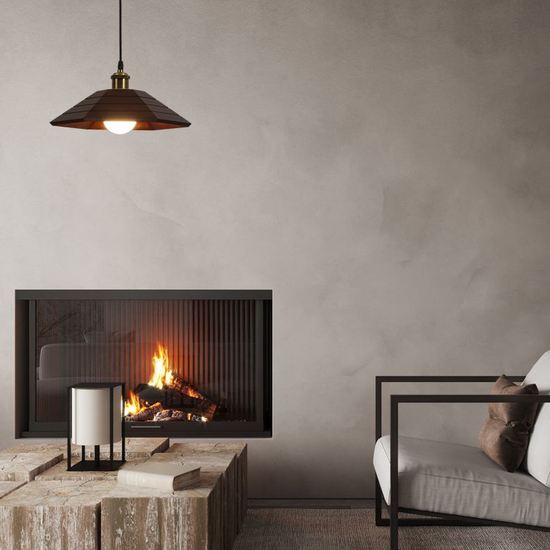 Houten gearceerde hanglampverlichting armatuur moderne stijl plafond hanglampje voor woonkamer