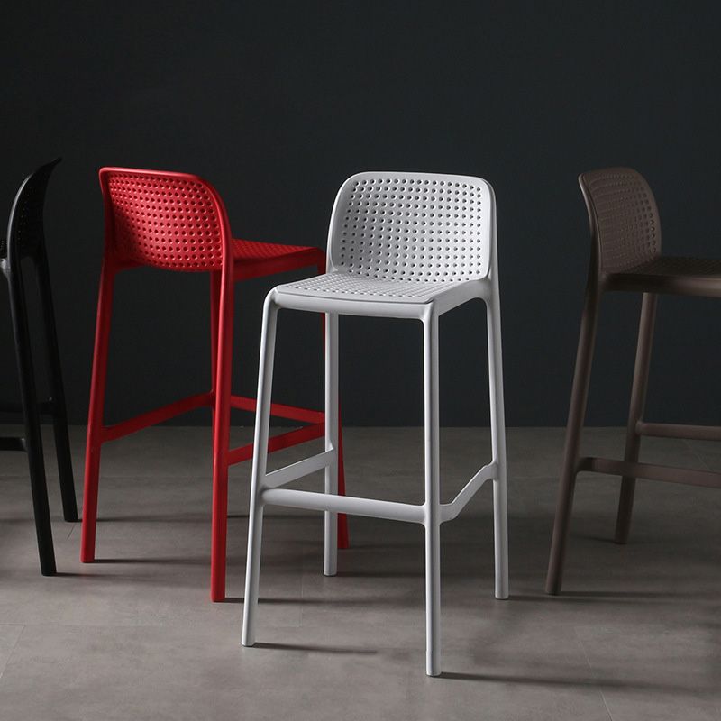 Nordic Style Bar-stool Plastic Counter Bar Stool with Plastic Legs for Kitchen