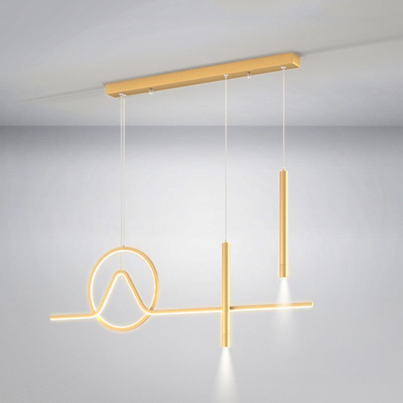 Multiple-Light Geometric Island Pendant Lights Modern Metal Island Pendant Lighting