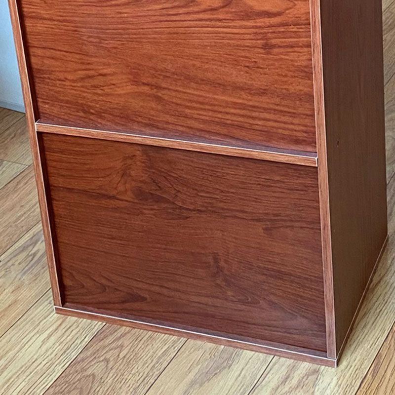 12" W Modern Wooden Bookcase Closed Storage Bookshelf with Doors