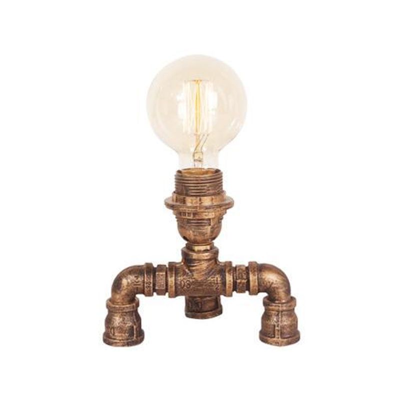 Bronze Single-Bulb Table Light Warehouse Style Iron 3-Leg/4-Leg/Sitting Robot Nightstand Lamp with/without Cage Guard