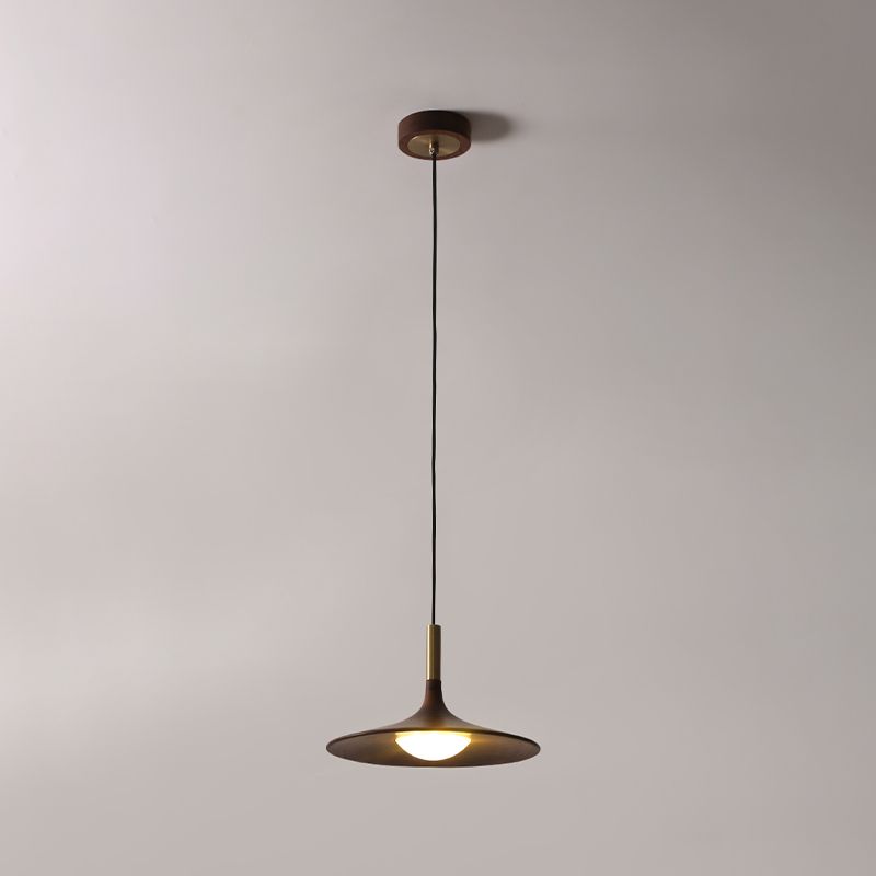 Modern Hanging Light Wooden Shade Pendent Light Fixture for Sitting Room