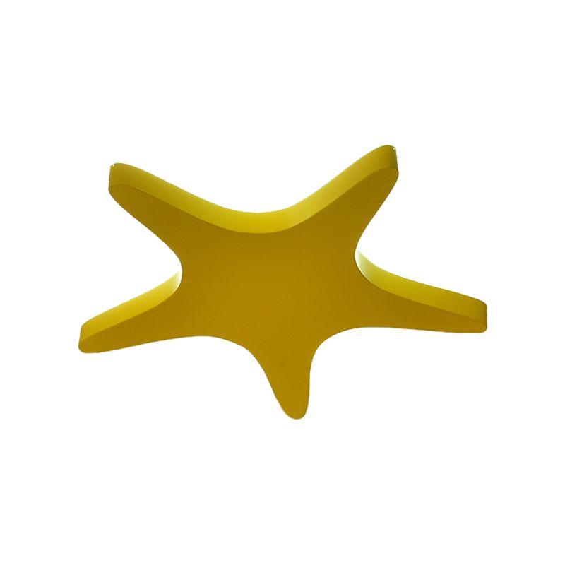 Metallic Star Ceiling Fixture Cartoon Yellow/Orange/Blue LED Flush Mount Lighting for Kids Room