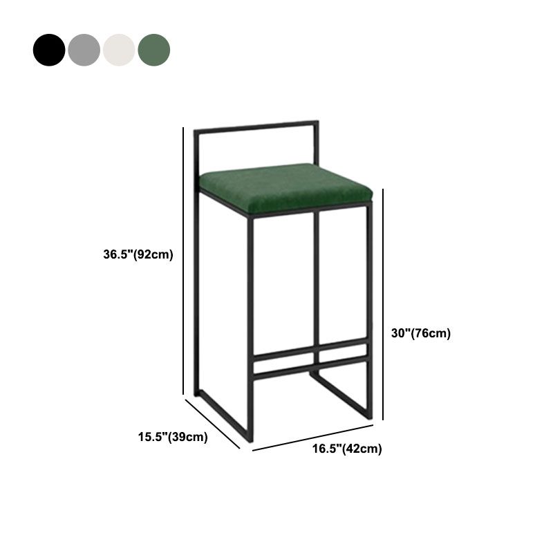 Metal Low Back Bar Stool Modern Indoor Counter Stool with Upholstered