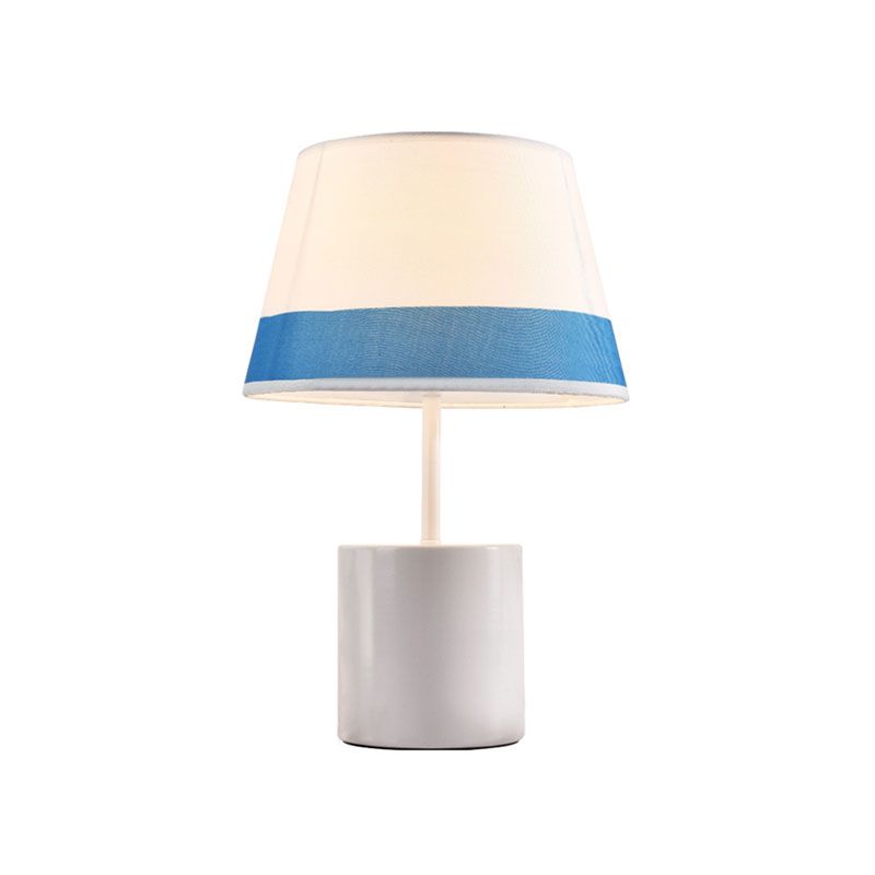 Eigentijdse kegel taakverlichting stof led leesboek licht in zwart/blauw voor slaapkamer