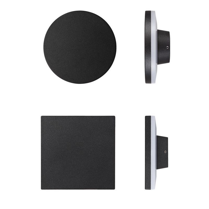 6" Height Simplicity Metal Wall Light Modern Style Geometric Patio Aisle Sconce Light in Frosted Black