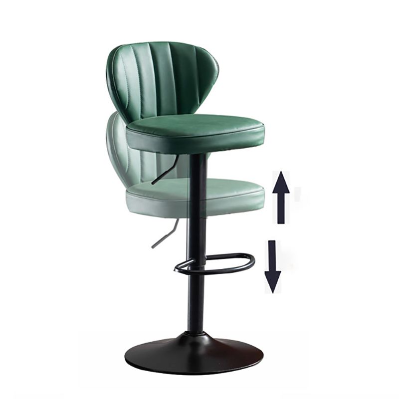 Modern Adjustable Height Swivel Barstool Restaurant Leather Stool