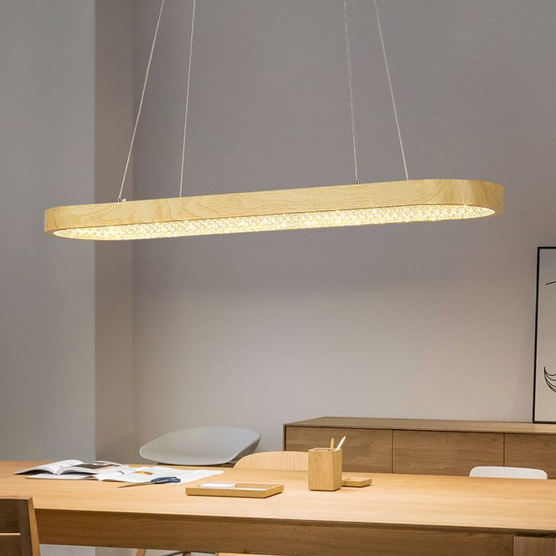 1 Light Oval Island Lights Contemporary Metal Island Pendants for Kitchen