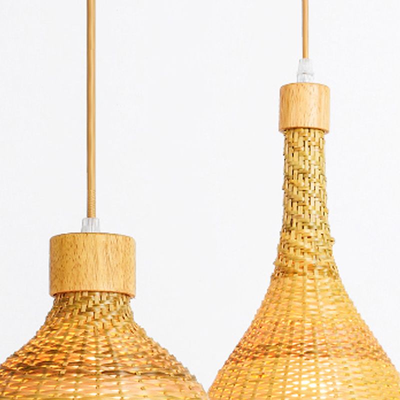 Bamboo Hanging Light Household Pendent Lighting Fixture for Sitting Room