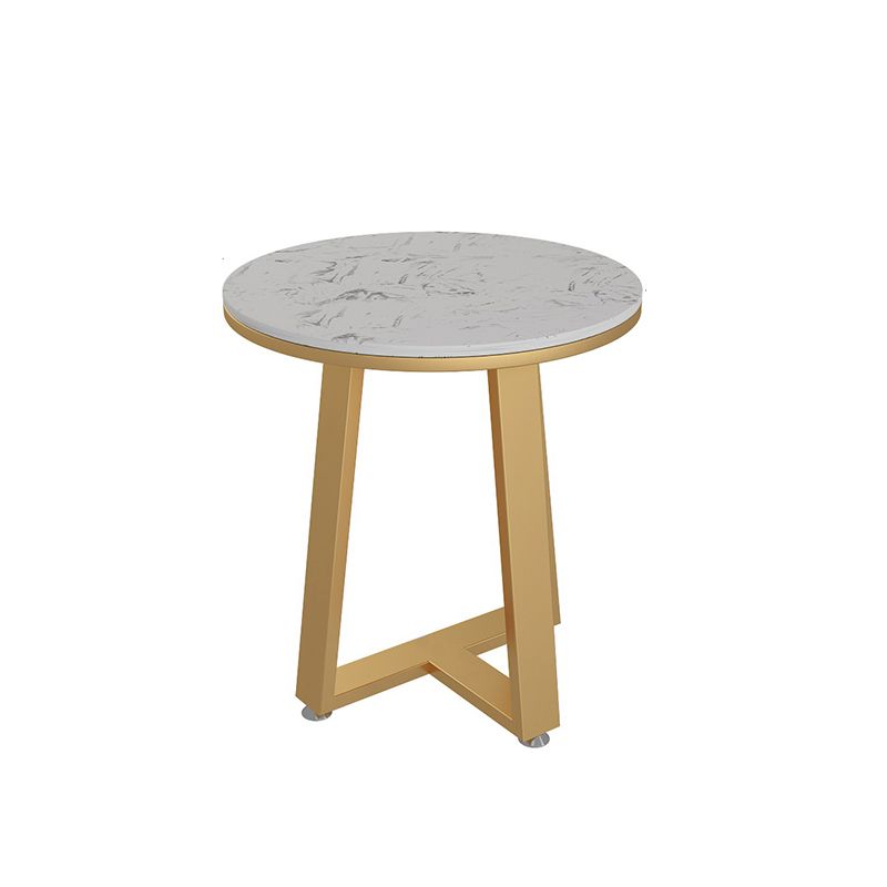 Glam Metal Cross Legs Coffee Table Faux Marble/Slate Oval Coffee Table