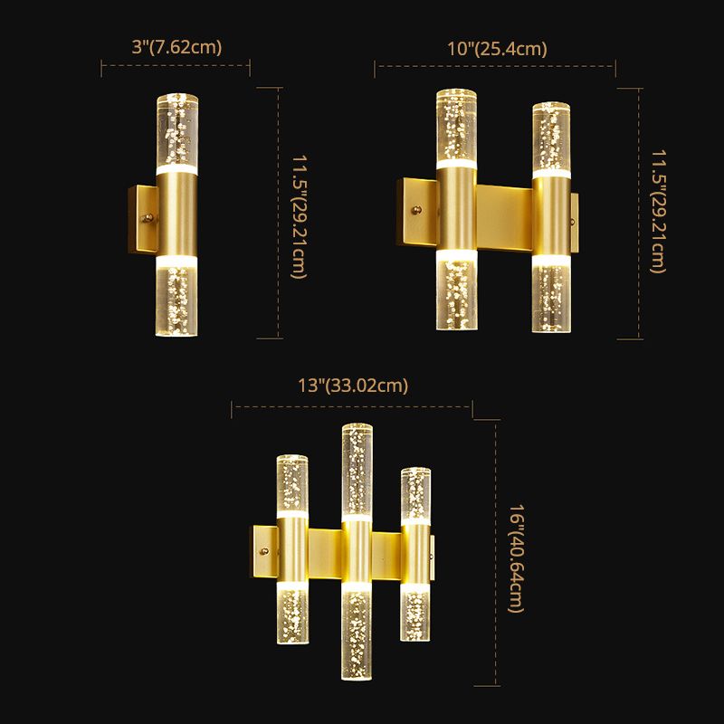 Moderno cilindro in stile di lusso su e giù a parete a led sconce cristallo montato lampada montata per camera da letto