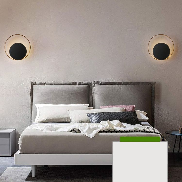 Circle Wall Mounted Lamp Postmodern Simplicity Metal Wall Mount Lamp for Living Room