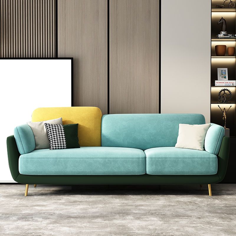 Polish Finish Sofa Flared Arm Sofa for Living Room and Bonus Room