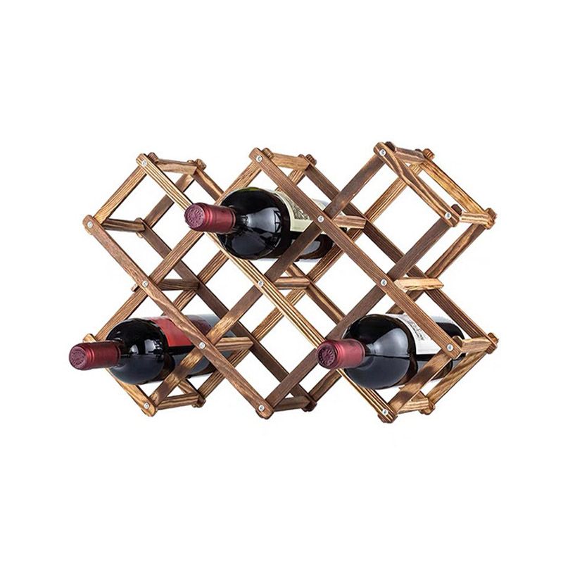 Tabletop Modern Wine Rack Solid Wood Wine Bottle Rack for Living Room