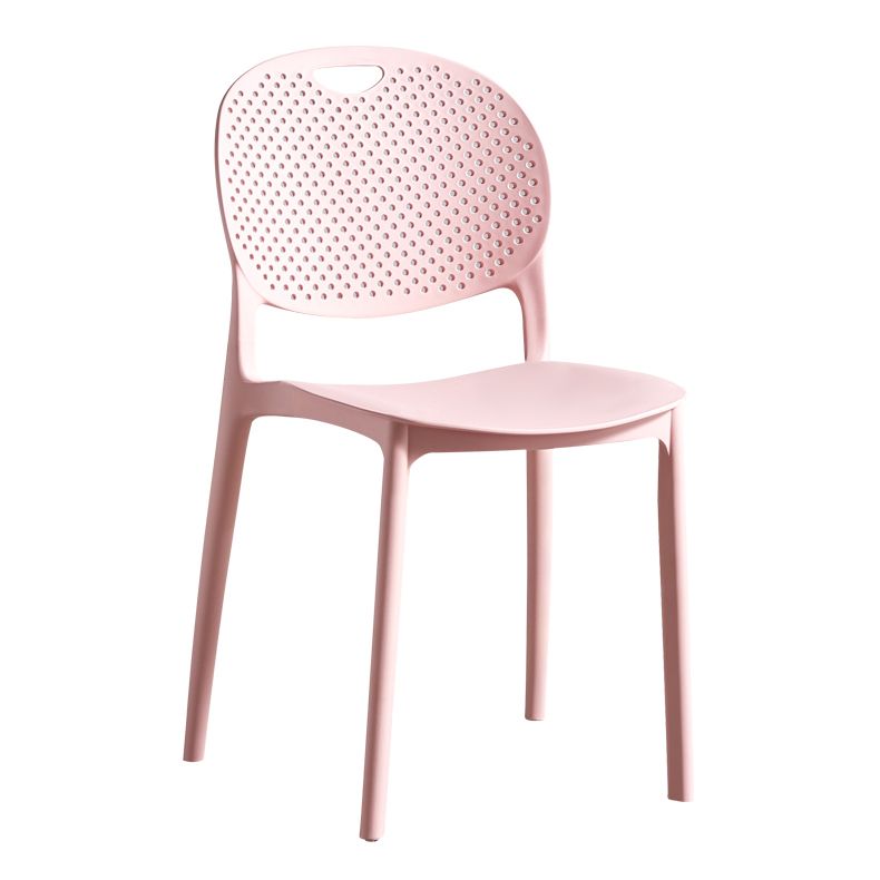 Chaise d'appoint en plastique contemporaine, empilable, sans accoudoirs, à dossier ouvert, pour salle à manger