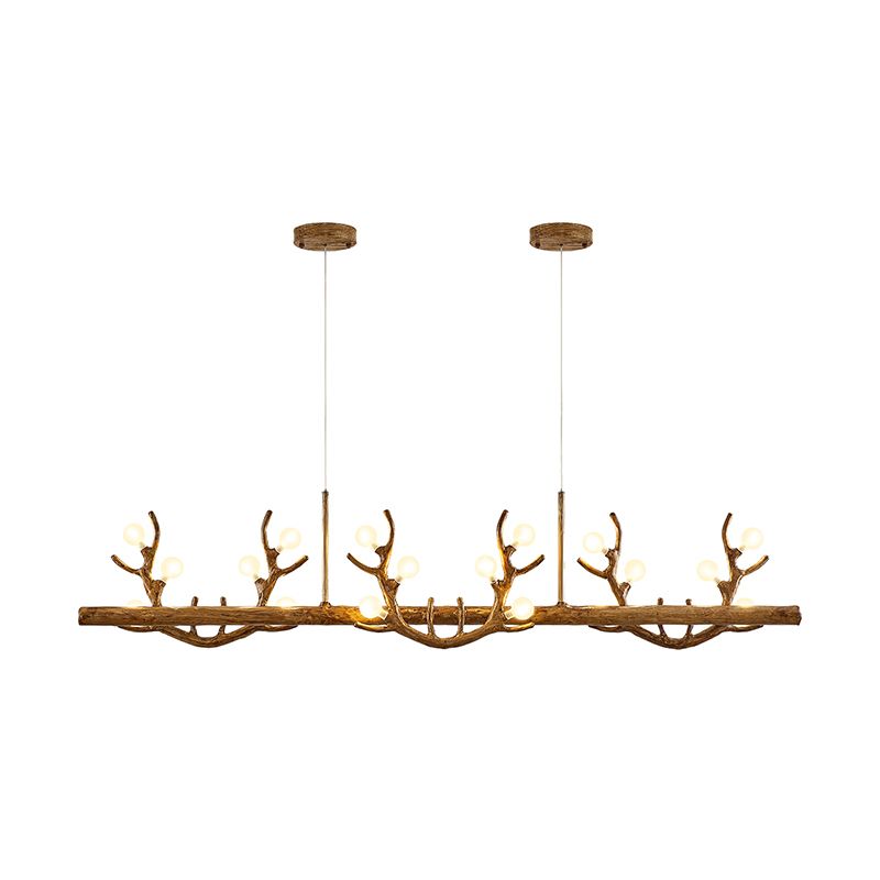 Industrial Multi Head Kitchen Island Fixture Resin and Glass Ceiling Pendant Lighting