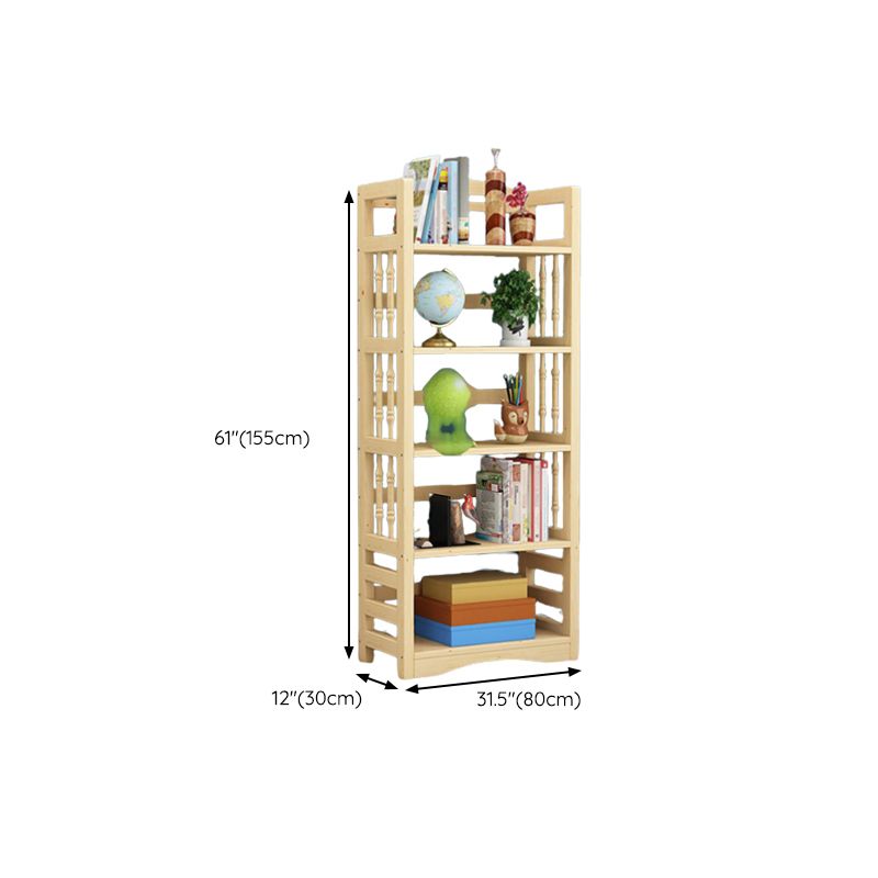 Etagere Vertical Modern Book Shelf Natural Wooden Shelf Bookcase for Study Room