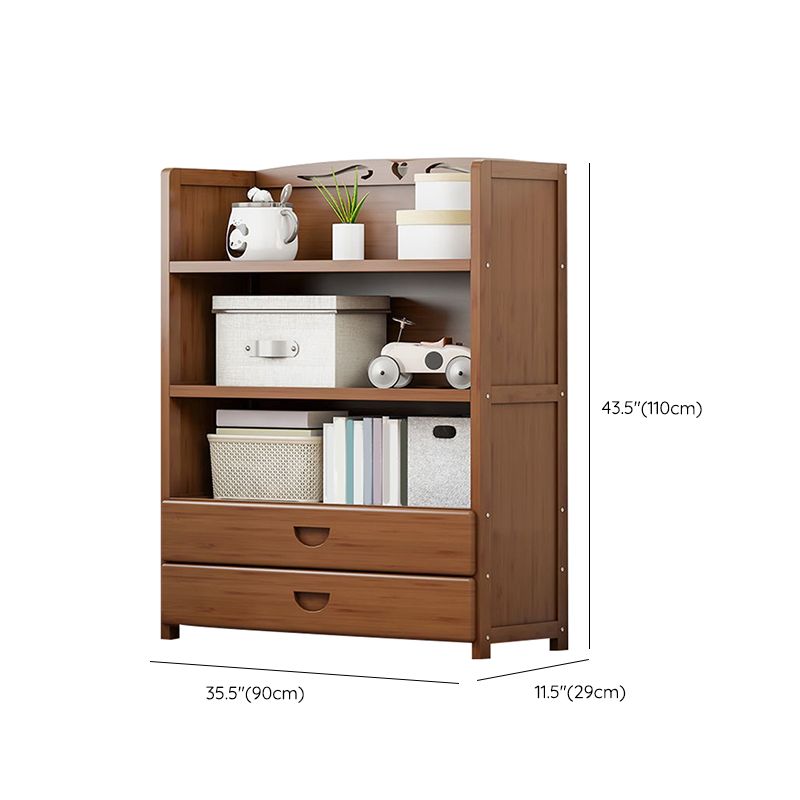 Contemporary Closed Back Bookcase Standard Engineered Wood Bookshelf