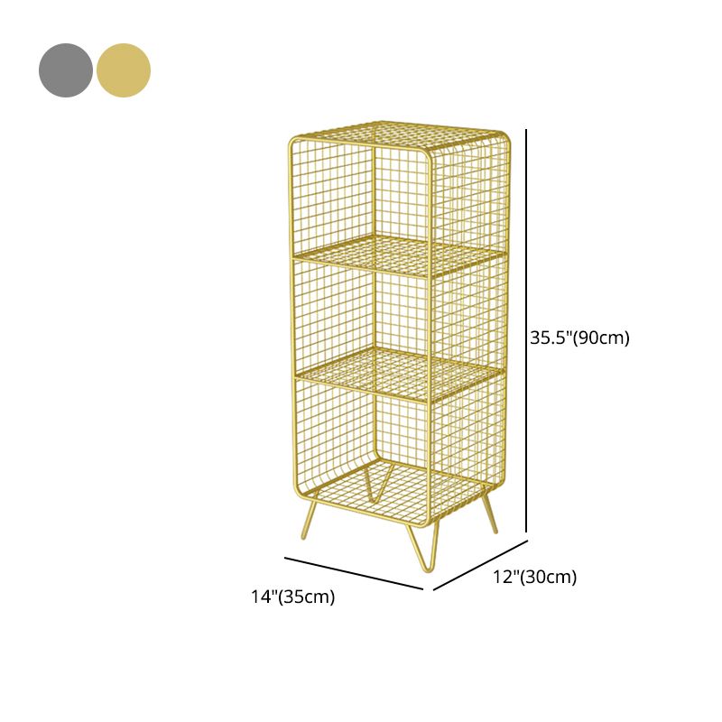 Glam Style Metal Bookshelf Standard Closed Back Shelf Bookcase for Home