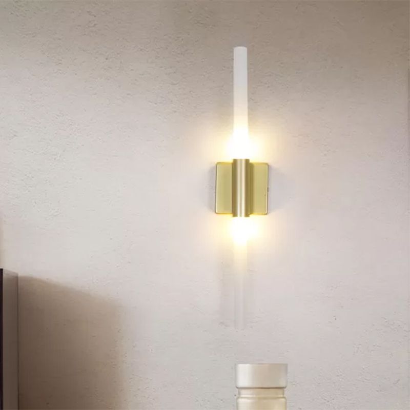 Rotatable Linear Wall Sconce Lighting Post Modern Metal 2/4 Heads Gold Wall Mount Light