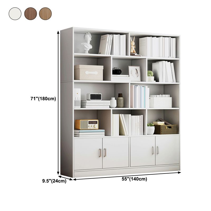 Modern Style Bookshelf Engineer Wood Closed Back Bookcase for Home Office