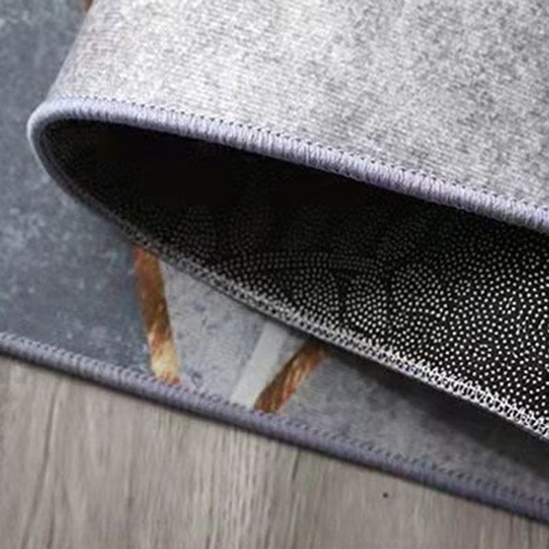 Orange Modern Rug Polyester Geometric Rug Stain Resistant Rug Drawing Room