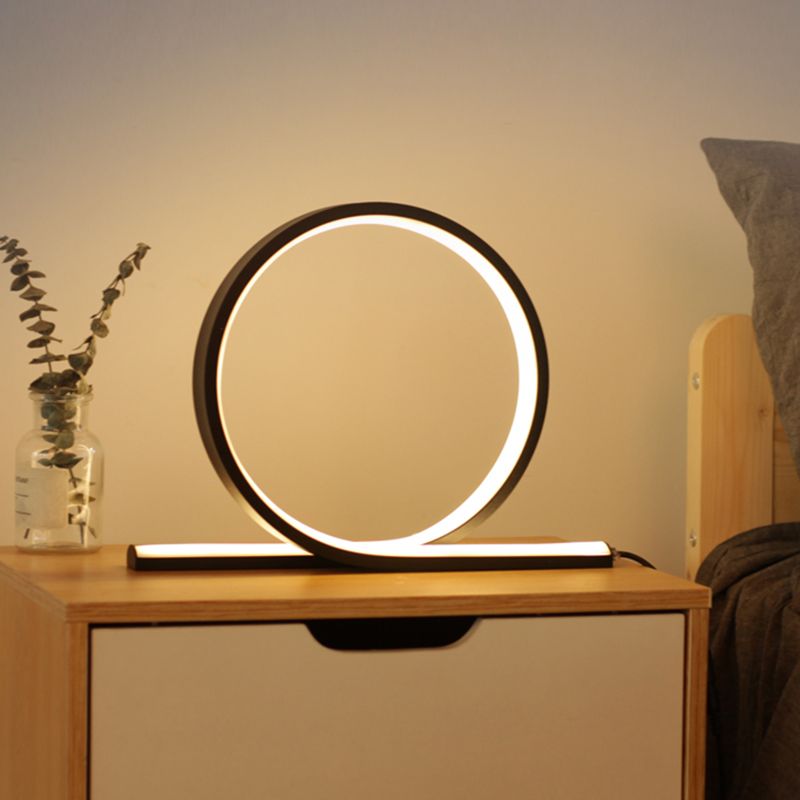 C Shaped Aluminum Night Lamp Minimalist Style LED Table Light with Dimmer Switch