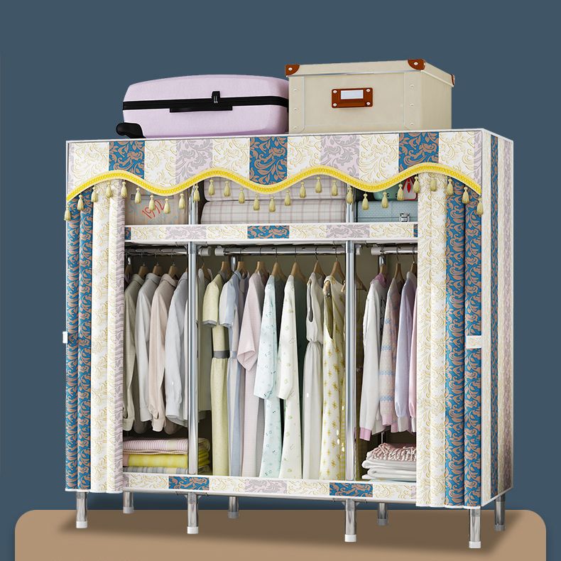 Freestanding Metal Frame Wardrobe Modern Removable Wardrobe with Legs