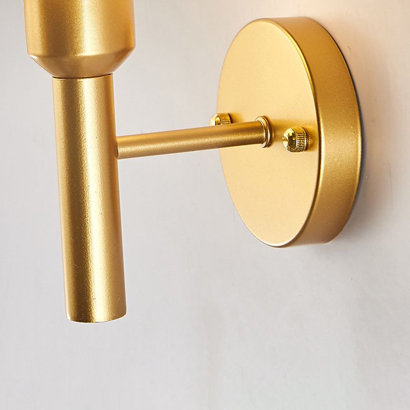Glass Gold Wall Lamp in Modern Luxury Style Wrought Iron Wall Sconce for Bedroom