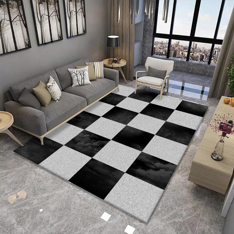 Wit modern tapijt polyester driehoek tapijt zonder slip achterste tapijt voor woonkamer