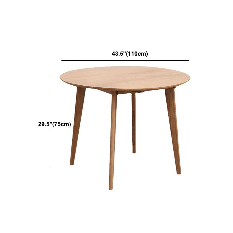 Solid Wood Top Dining Table Contemporary Round Dining Table with 4 Legs