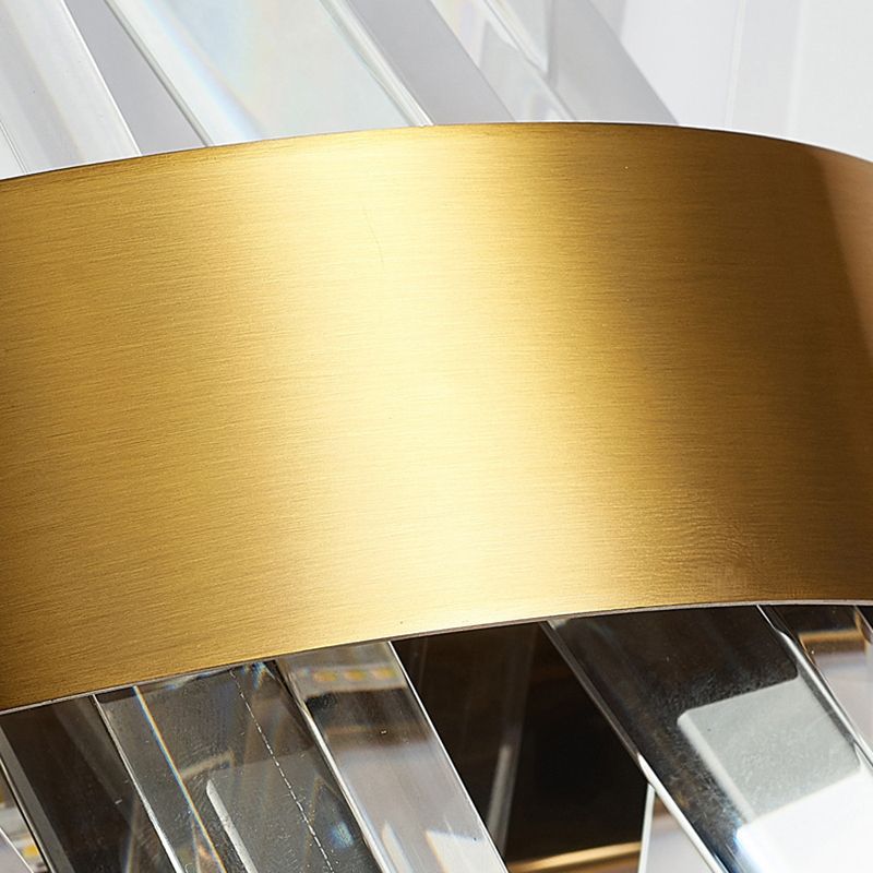Geometric Shape Crystal Wall Light Modern Style 2 Lights Wall Light Sconce in Gold