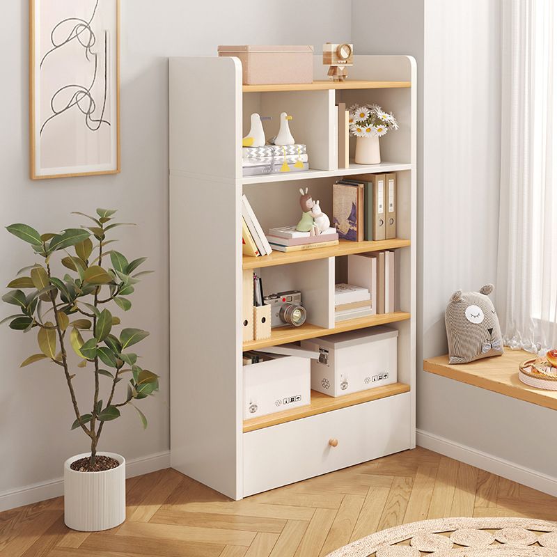 Modern Wooden Bookshelf Closed Back Bookcase for Home Office