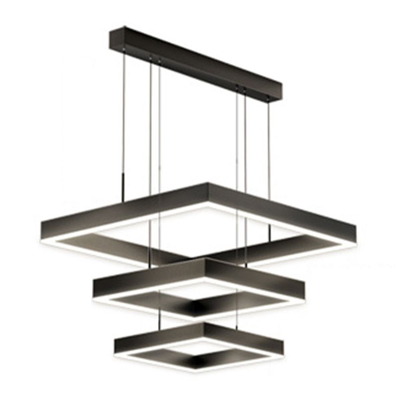 Moderner, geschichtter Kronleuchter -Aluminium -LED -Kronleuchter -Anhänger für Wohnzimmer