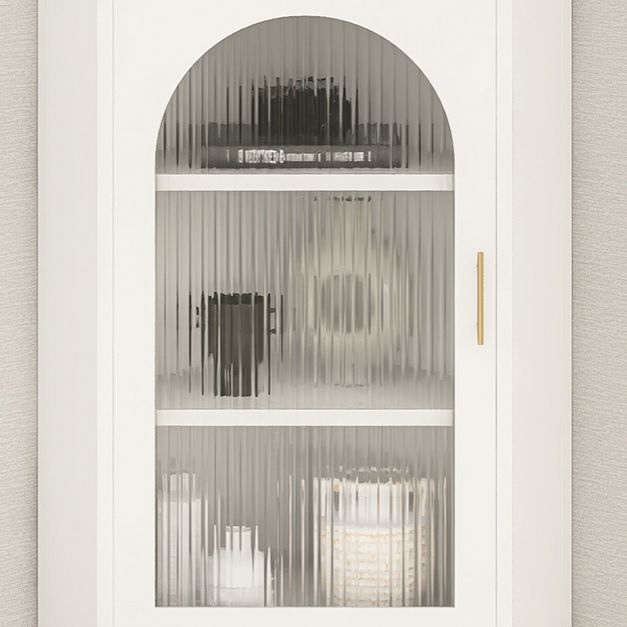 Modern Iron Stone Buffet Sideboard 40"H Dining Room Buffet Server with Glass Door