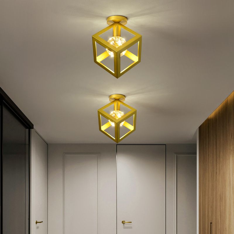 1 Light Ceiling Lamp Industrial Style Glass Ceiling Lighting for Living Room