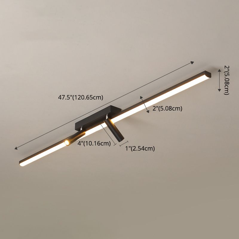 Iluminación de montaje empotrada semi LED moderna, luz de porche empotrada de 2 luces, iluminación lineal, estilo conciso