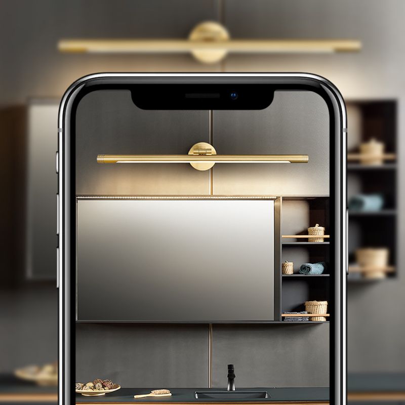 Lineare Wandleuchtenbeleuchtung modernes Metall 1 Leichtes Leuchten in Gold für Badezimmer
