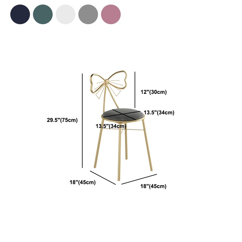 Glam Armless Backrest Counter Stool Iron Cashier Bar Stool with Cushion and Pedal