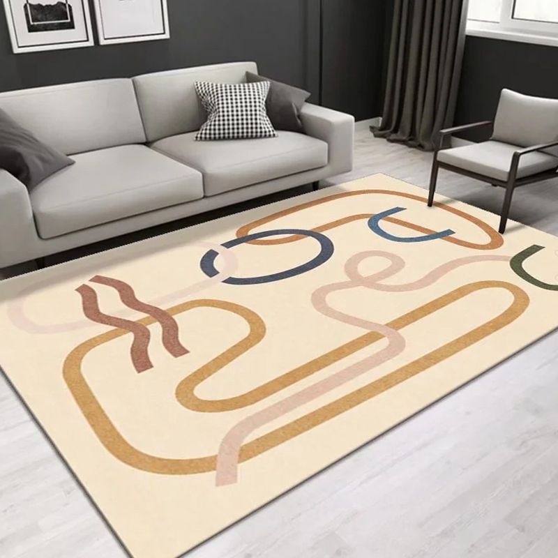 Geometric Indoor Rug Modern Area Rug Polyester Carpet for Living Room